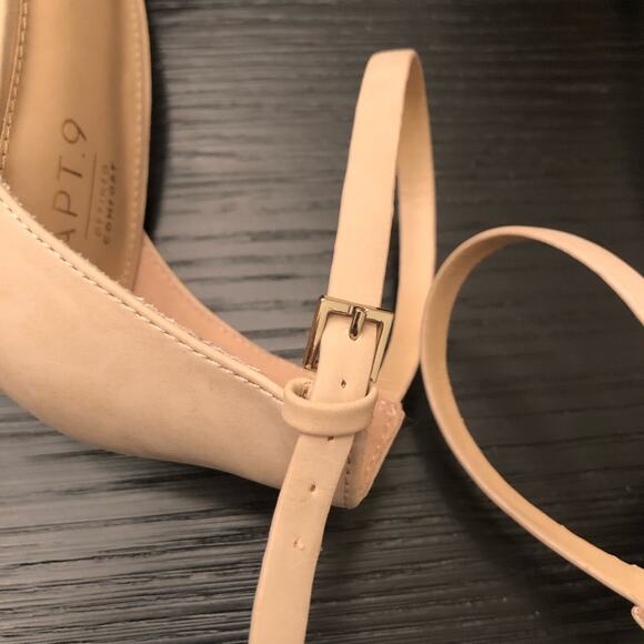 Apt 9 Nude High Heels Tan Cream Beige Formal Shoes Size 11 Ankle Strap Stilleto - Picture 9 of 10